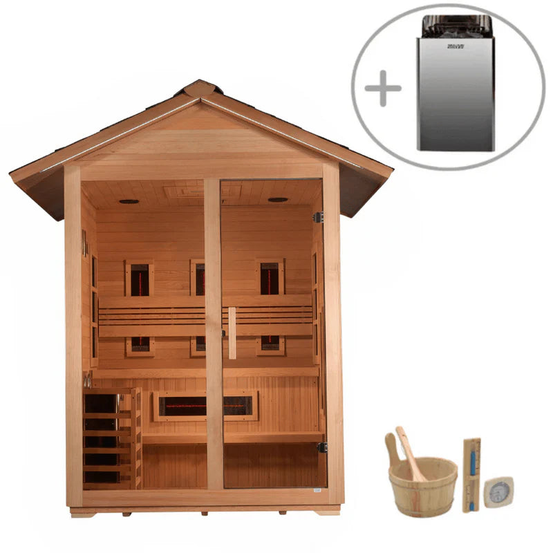 Golden Designs "Carinthia" 3 Person Hybrid Outdoor Sauna GDI-8123-01