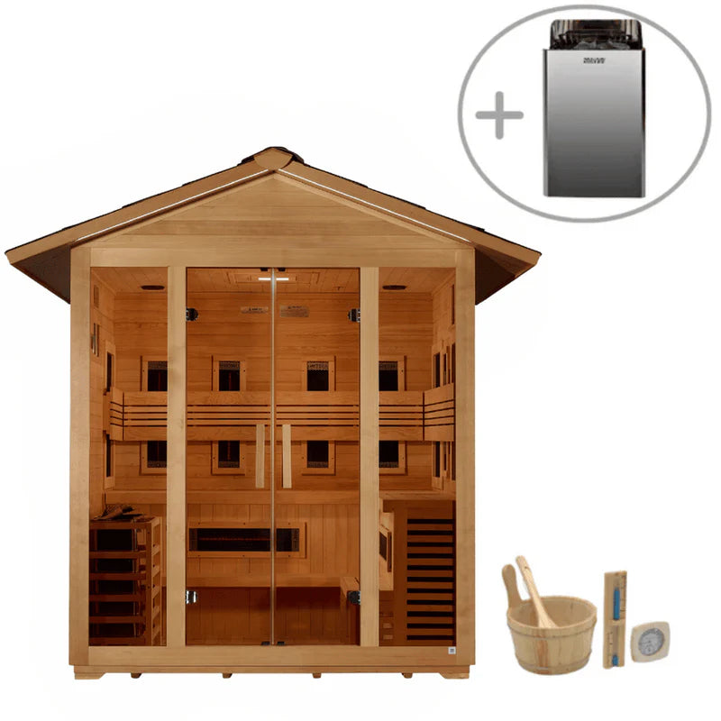Golden Designs “Gargellen” 5 Person Hybrid Outdoor Sauna